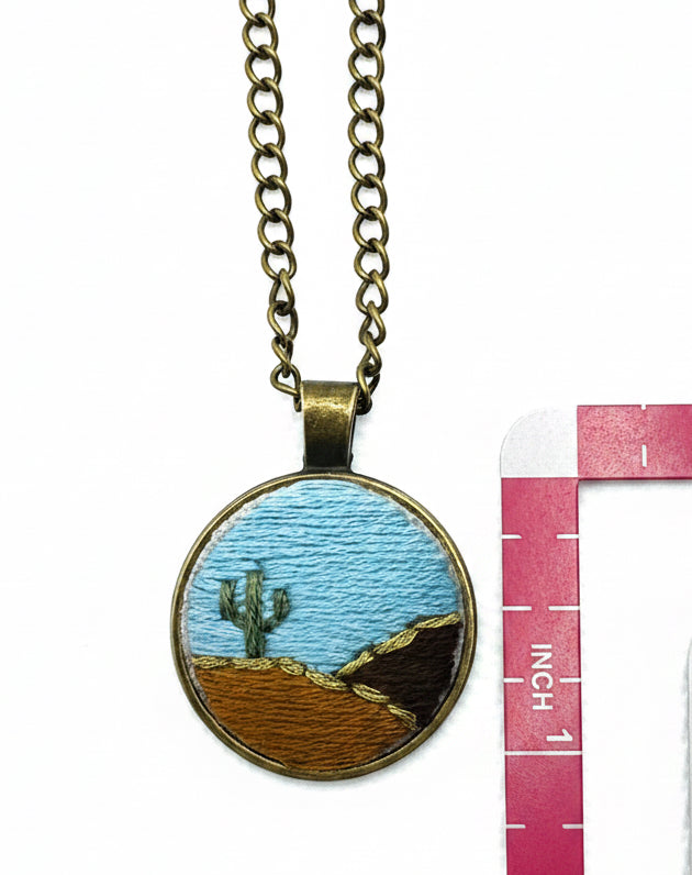 Embroidered Desert Pendant