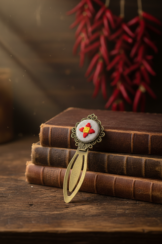 Zia Symbol Embroidered Bookmark