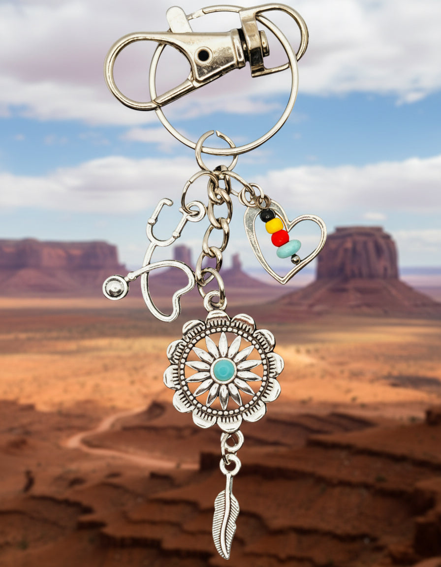 Indigenous Medical Professional Pride Key Chain w/ Lobster Clasp