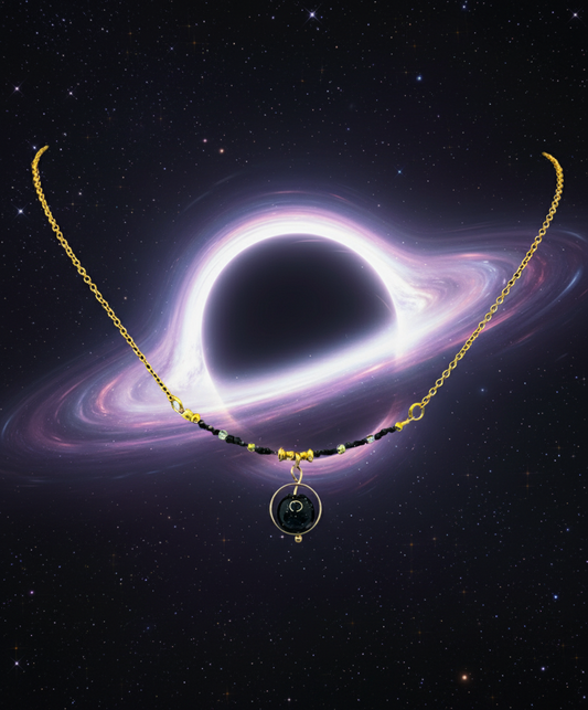 Blue Goldstone Beaded Wire Chain Necklace