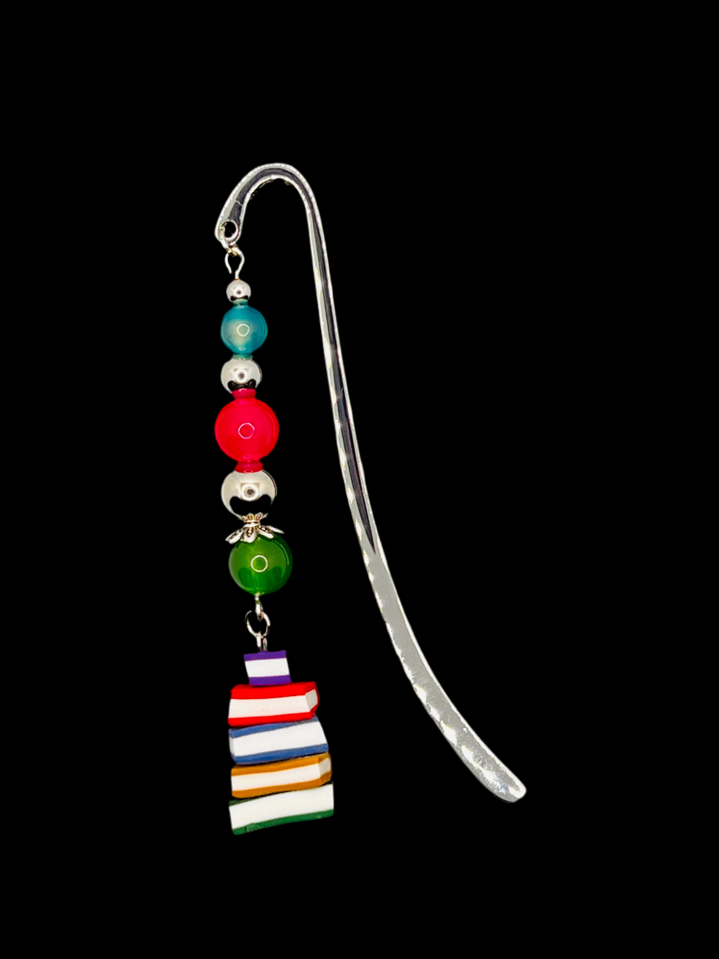 Silver Stack of Books Bookmark
