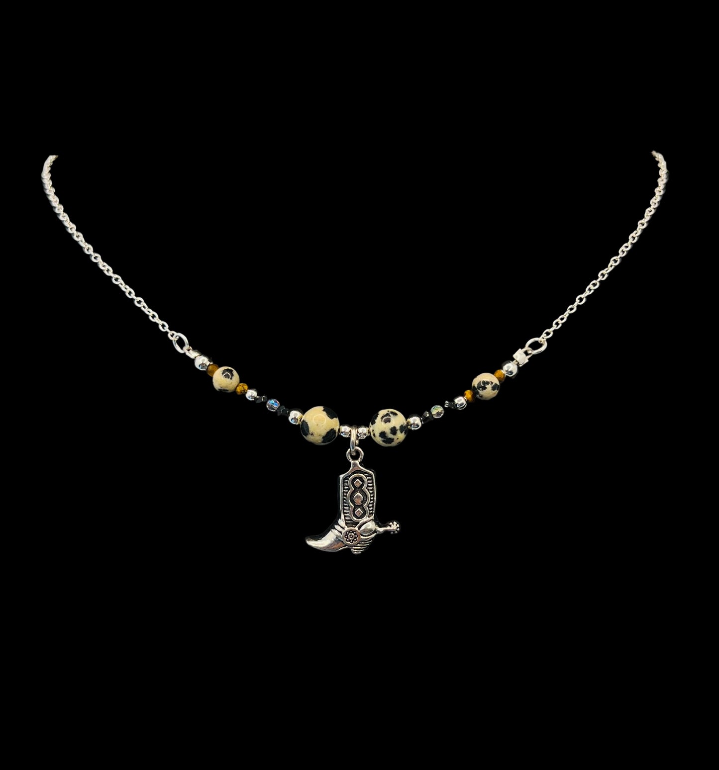 Cowboy Boot Beaded Wire Chain Necklace