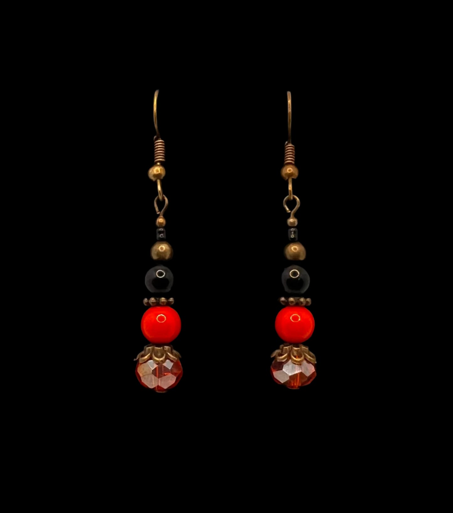 Beautiful Dark Orange & Black Lantern themed Earrings
