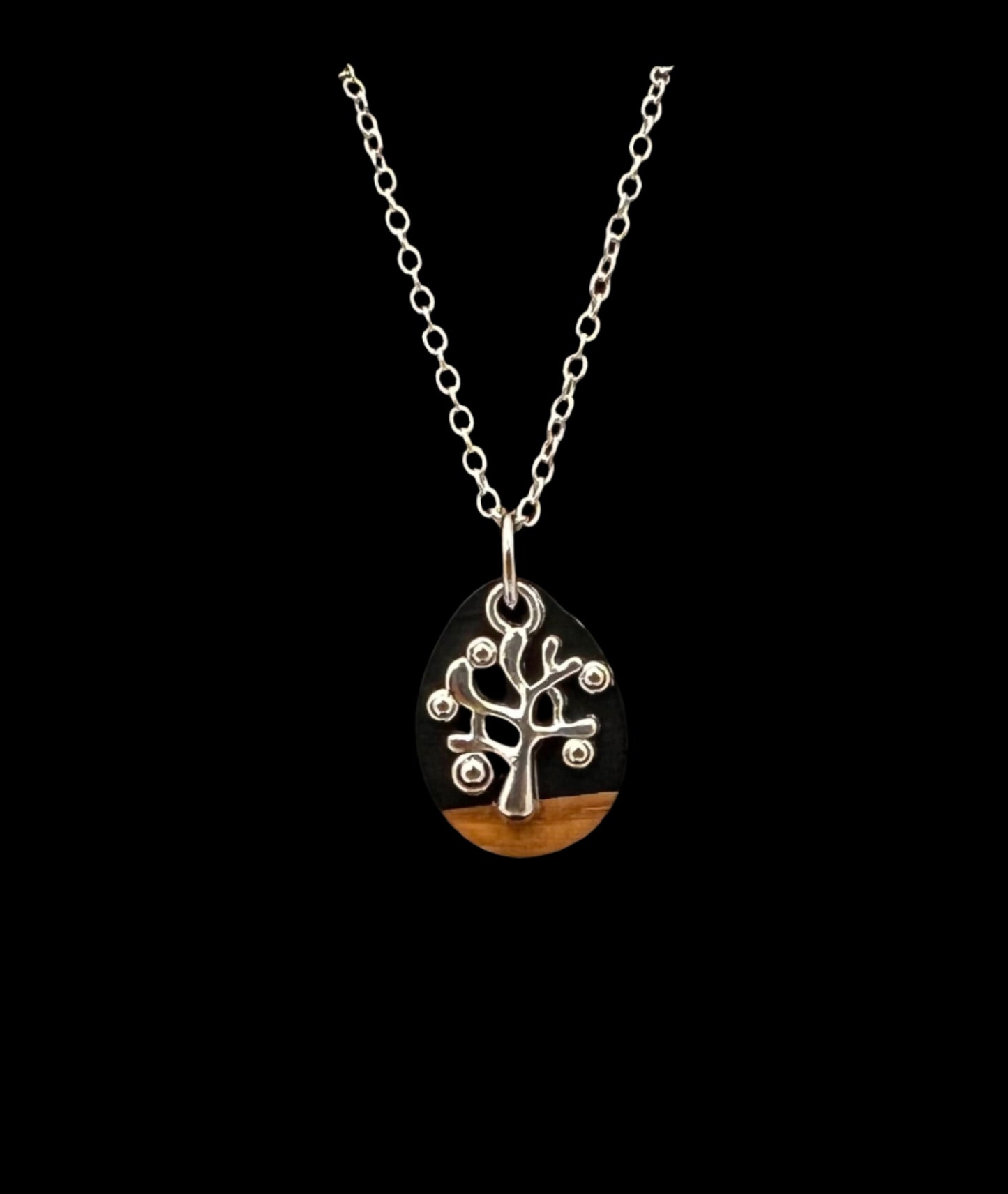Tree of Life Epoxy/Wood Necklace