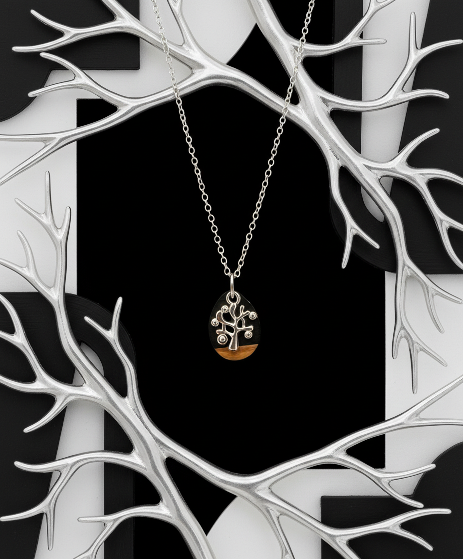 Tree of Life Epoxy/Wood Necklace
