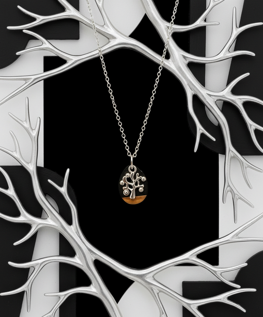 Tree of Life Epoxy/Wood Necklace