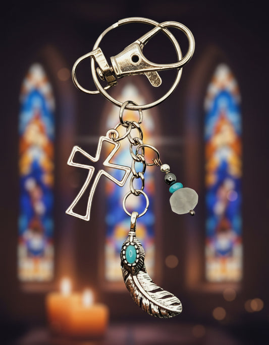 Indigenous Religion Themed Key Chain w/ Lobster Clasp