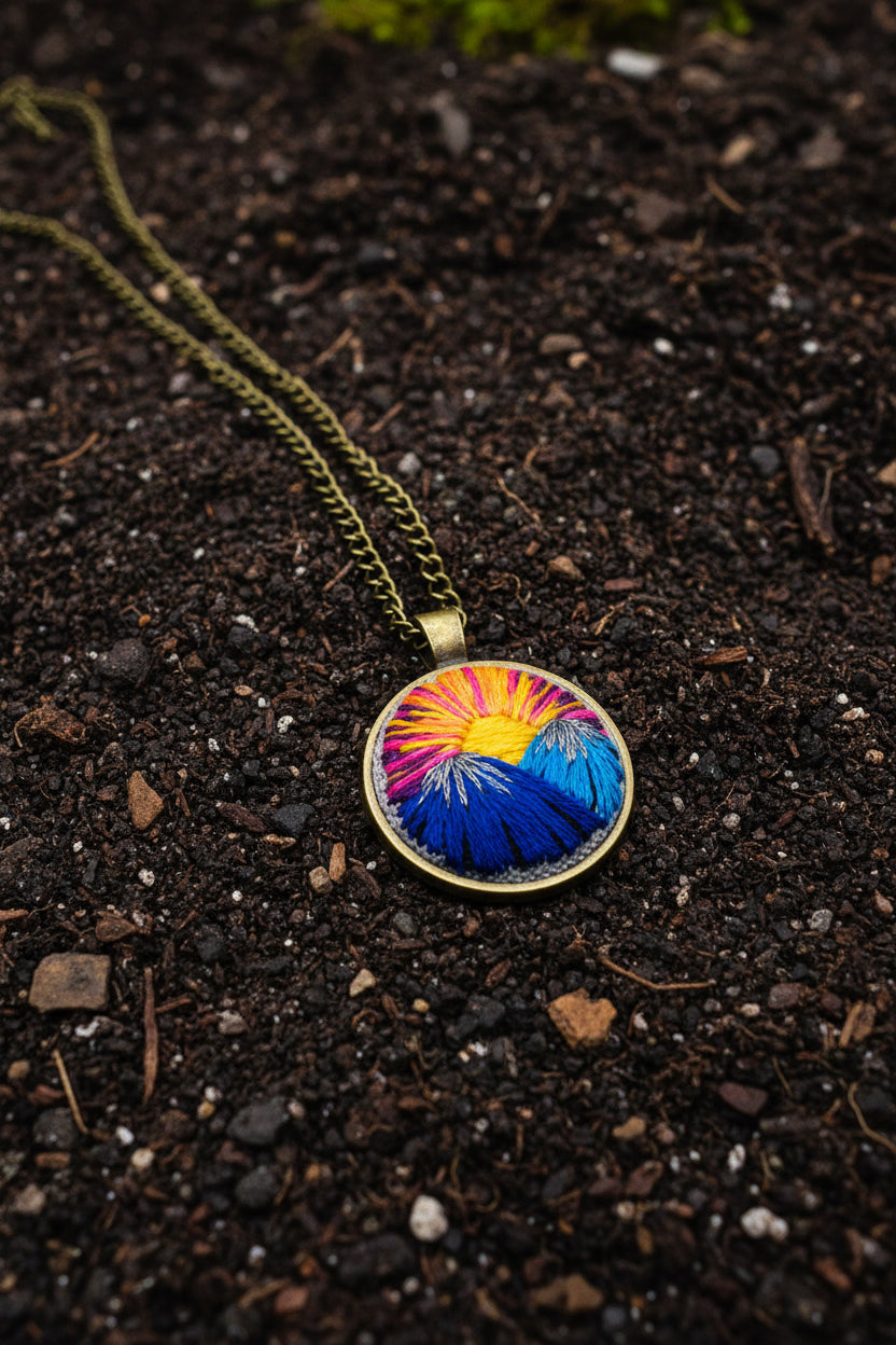 Embroidered Sunset Pendant