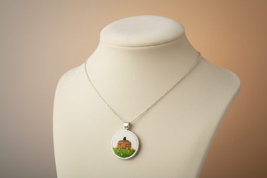Navajo Hogan Yellow Flower Pendant