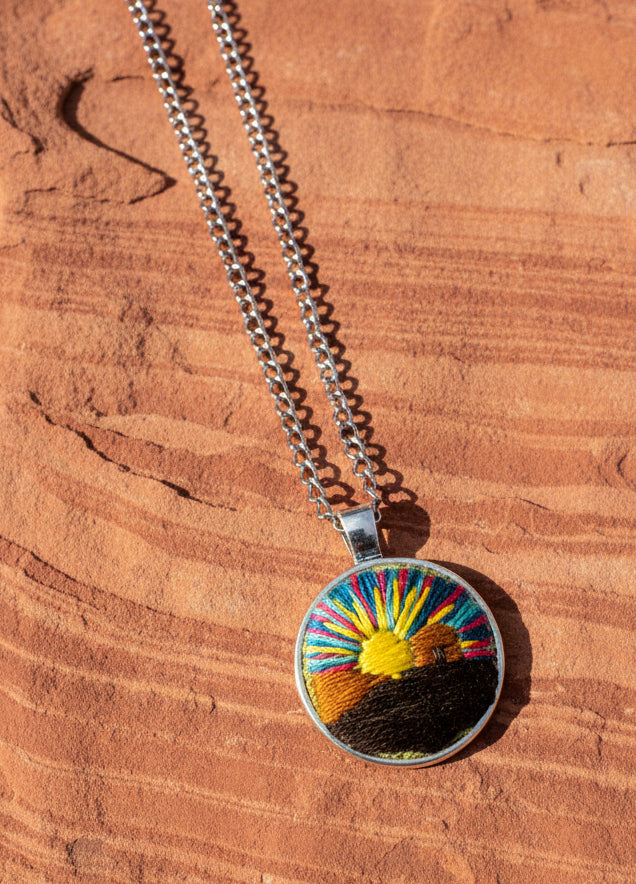 Embroidered Hogan Sunset Pendant
