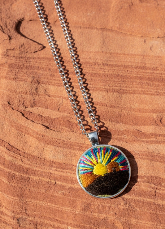 Embroidered Hogan Sunset Pendant