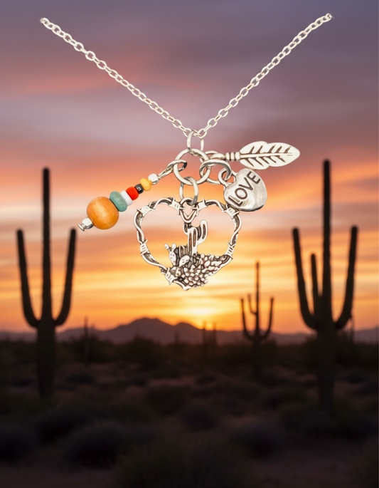 Desert Heart & Love Necklace