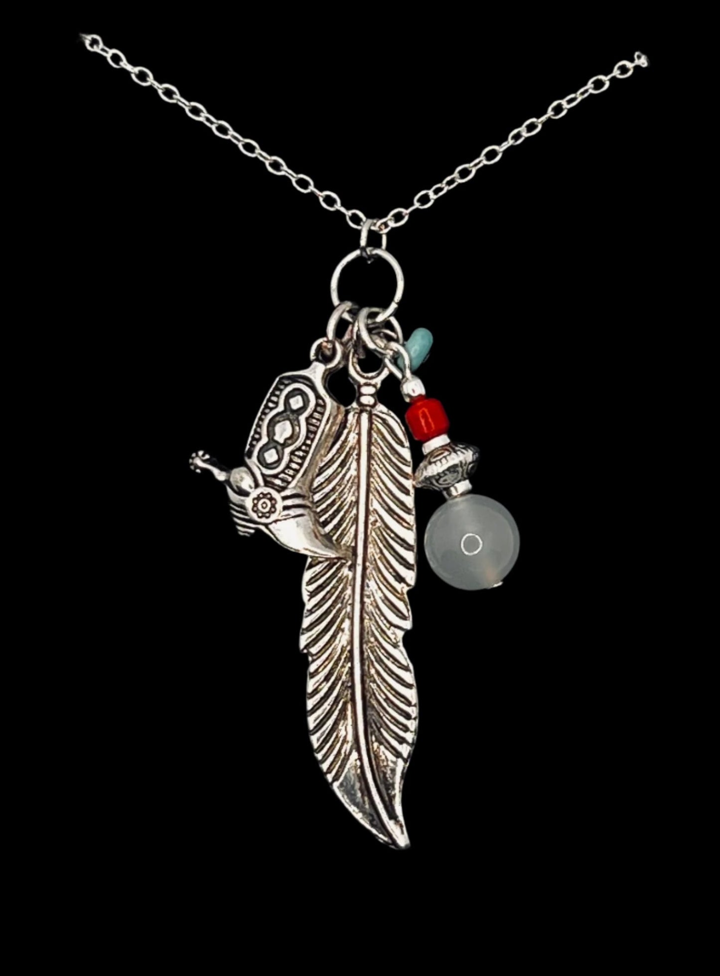 Feather & Boot Necklace