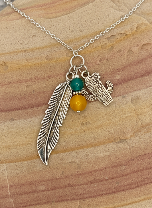 Cactus Feather Necklace