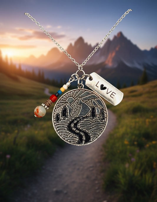 Double Sided Mountain & Friends Cluster Necklace