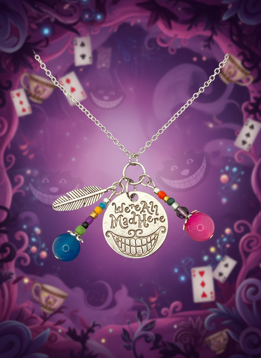 Alice in Wonderland Cheshire Cat Cluster Necklace